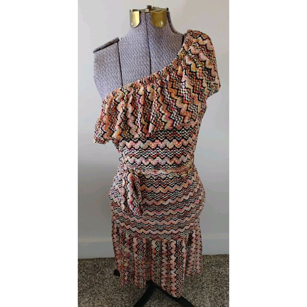Trina Turk Women’s Knit Mini Dress One Shoulder Sz 0 Tropical Resort Vacation
